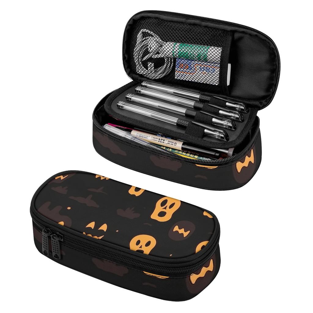 Pencil Bag Zipper Closure Large Storage Space 300D Polyester with Mesh Pocket Removable Divider and Pen Slots for Everyday Study