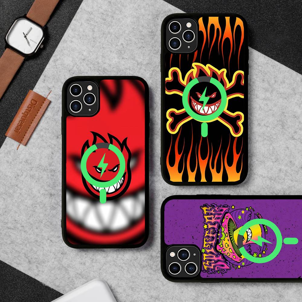 Fashion S-Spitfire Skateboard Phone Case For IPhone 13 14 15 11 12 16 17 Pro Max Plus For Magsafe Magnetic Shell