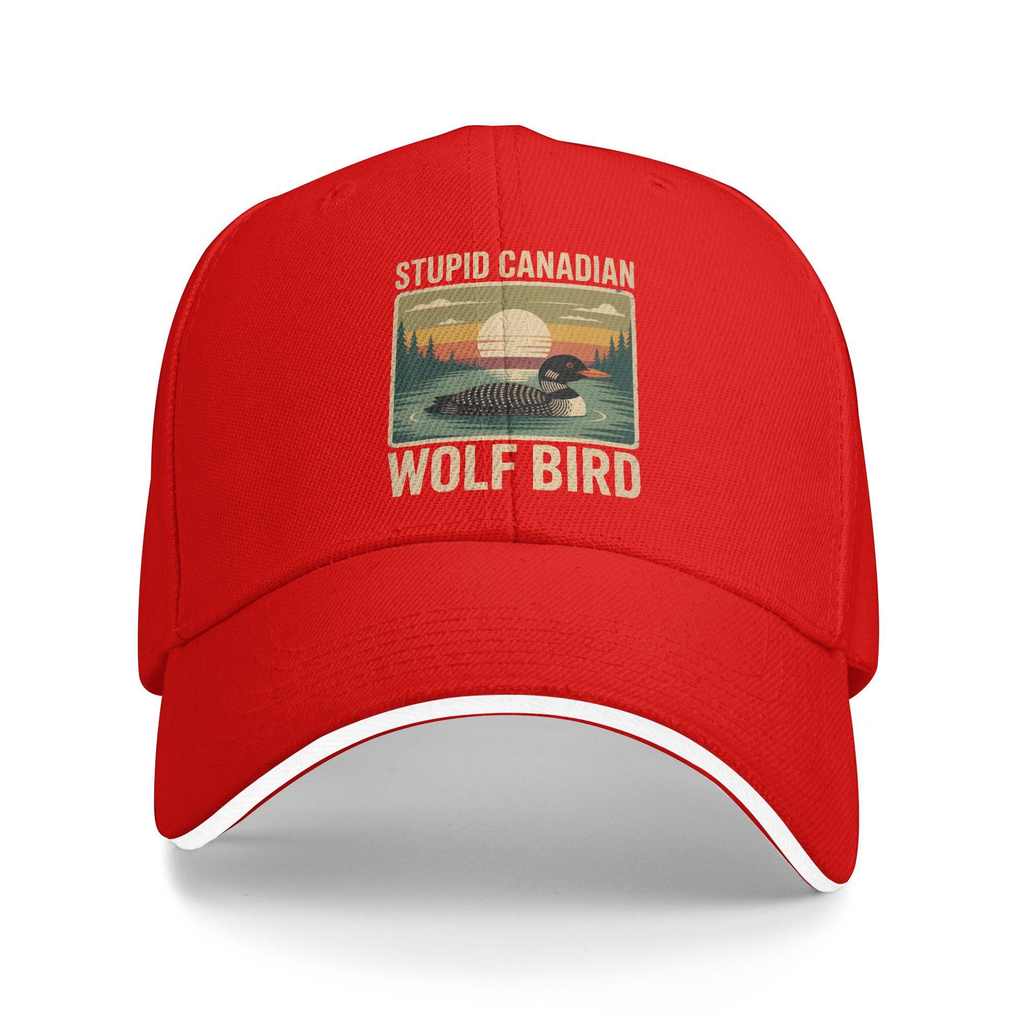 

Stupid Canadian Wolf Bird Nature Lovers Sun Baseball Cap Summer Stylish Trucker Hat For Couple Women Outdoor Sports Snapback Cap One Size