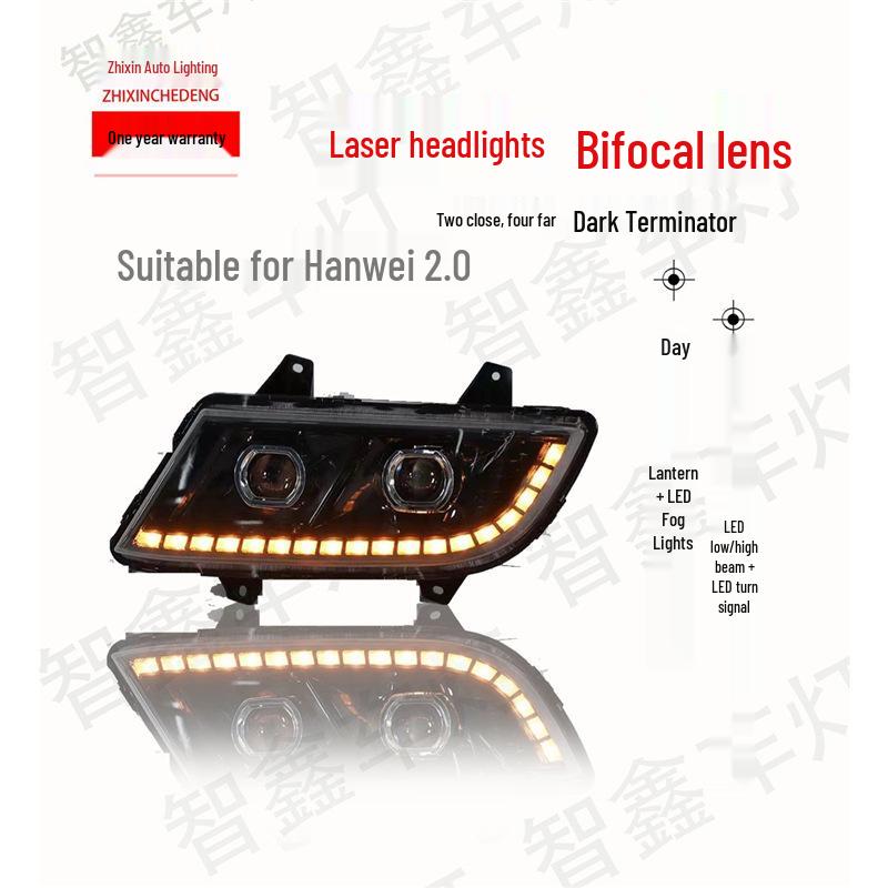 Dual-Lens Full-LED Laser Retrofitting Kit for Jiefang Xinhhanwei TianV HanV2.0 LongVH Headlights Standard