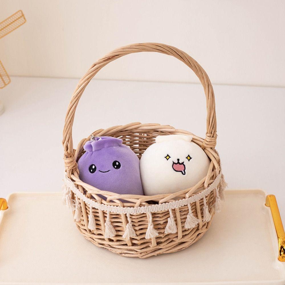 Face Food Gedämpftes gefülltes Brötchen Schlüsselanhänger Plüschknödel Schlüsselanhänger Chinesischer Reis Bao Plüsch Kindergeschenk