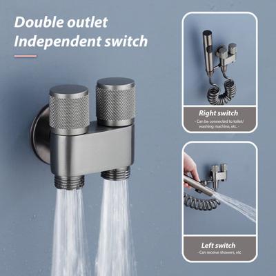 Yousheng Toilet Sprayer Dual Control Faucet Valve Bidet Flushing Sprayer Kit G1/2 Interface Adjustable Pressure Body Cleaning Basin Sprayer