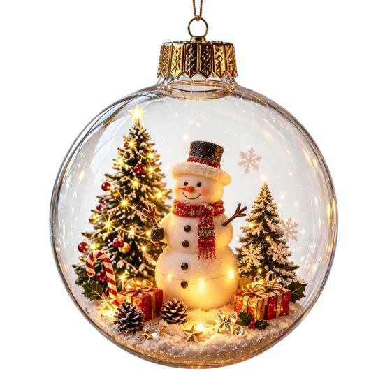 Innen Außen Festliche Dekoration Beleuchtete Weihnachtssterne Ornamente für Weihnachtsbaum Dekoration, Acryl Bruchfest Hängend mit Schneemann Design