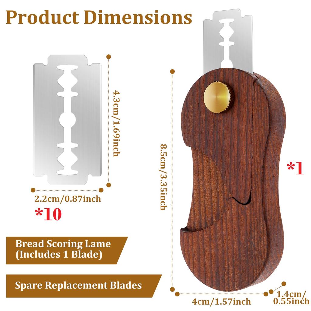 Sourdough Bread Scoring Lame Bread Slashing Tool With 10Pcs Blades Bakers Lame Dough Scoring Knife Household Kitchen Baking Tool