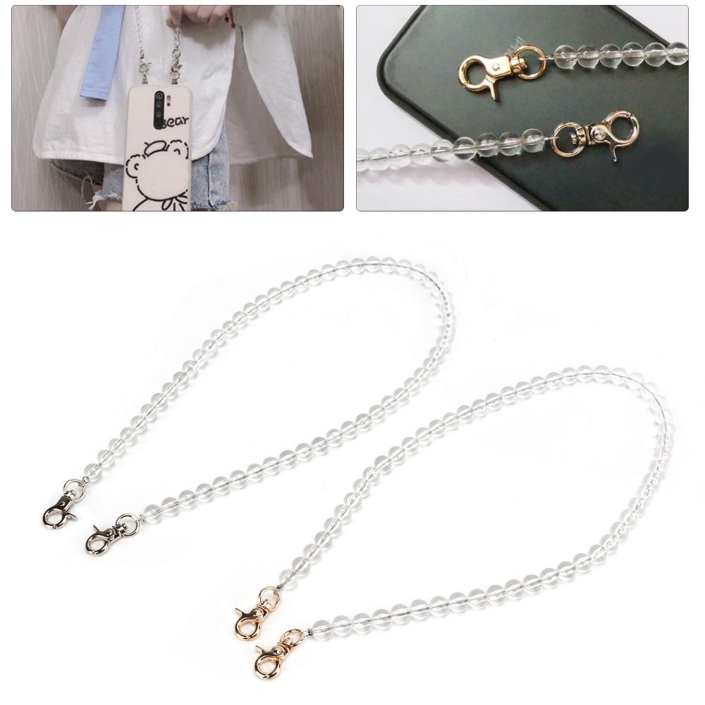 2pcs Transparent Bag Chain Metal Chain Purse Chain Bead Assortments Bag Strap  Handbag Accessories