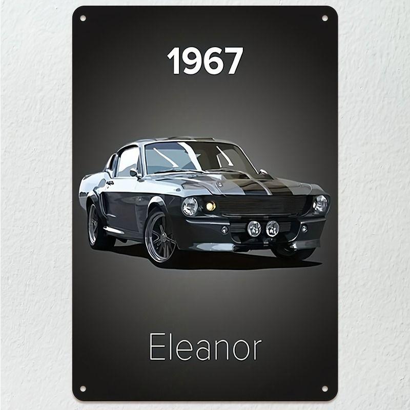 Racing Car Retro Style Metal Decorative Painting for Garage Room Decor