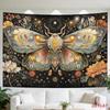 Maximalistischer Schmetterlings-Wandteppich Boho Gotisch Floral Motte Mystische Natur Kunst Dekor Großes Wohnzimmer Heim-Akzent