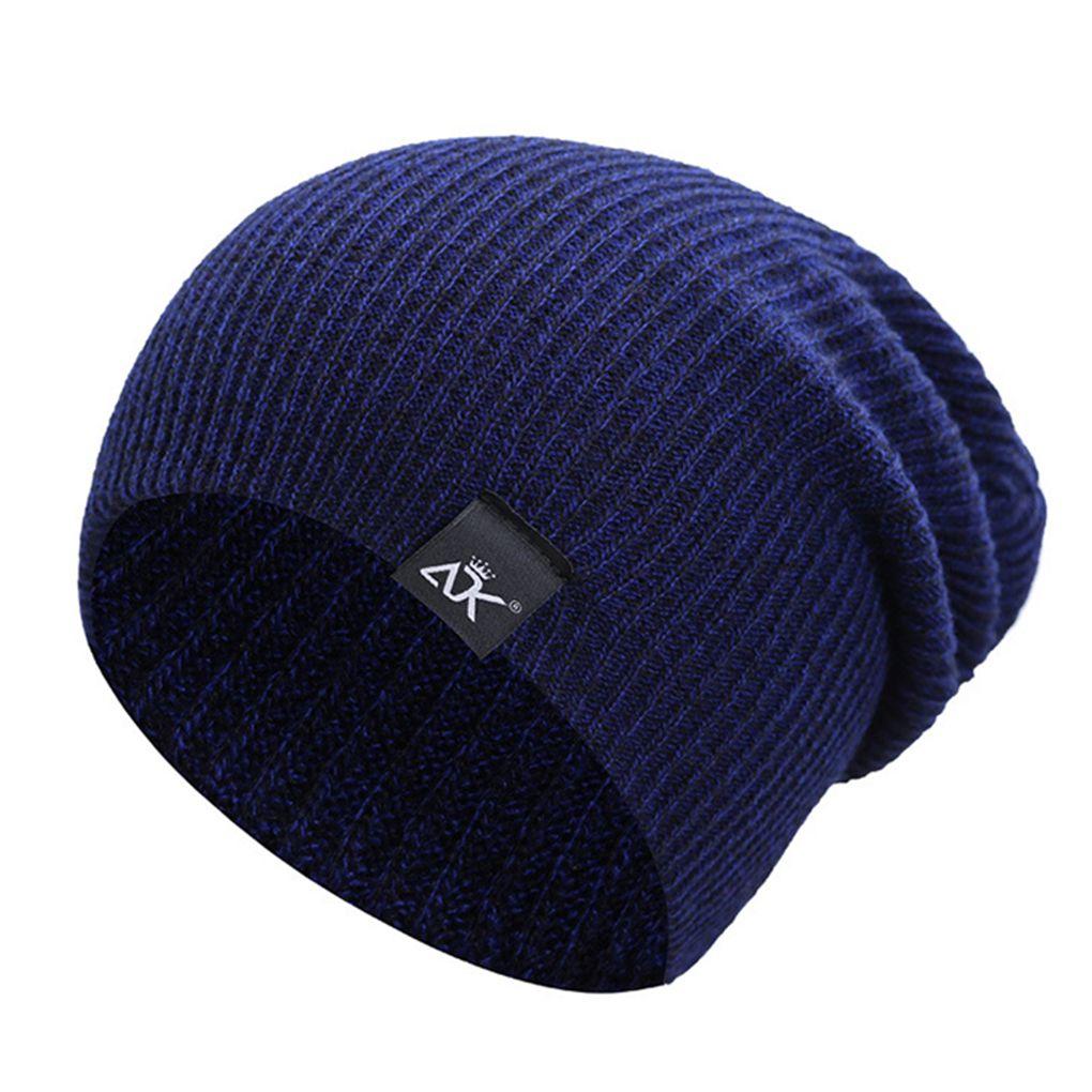 Unisex Outdoor Hats Knit Stripe Winter Warm Knitted Hip Hop Elastic Cap