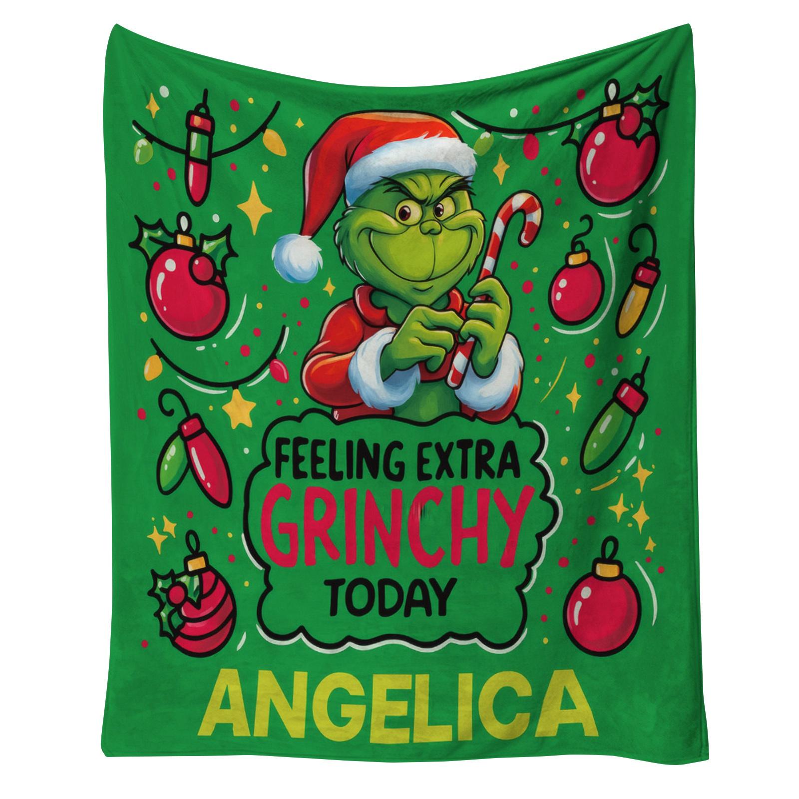 

Merry Christmas Cartoon Flannel Blanket, Christmas Blanket Gift For Kids, Men And Women, Funny Soft Throw Blanket For Bedding And Sofa One Size