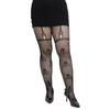 Women Fishnet Tights Skull Jacquard Patterned Black Pantyhose Glitter Rhinestone Dark Alternative Mesh Stocking Lingerie