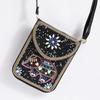 Bohemian Style Pu Flower Embellished Shoulder Bag With Magnet Closure For Daily Use