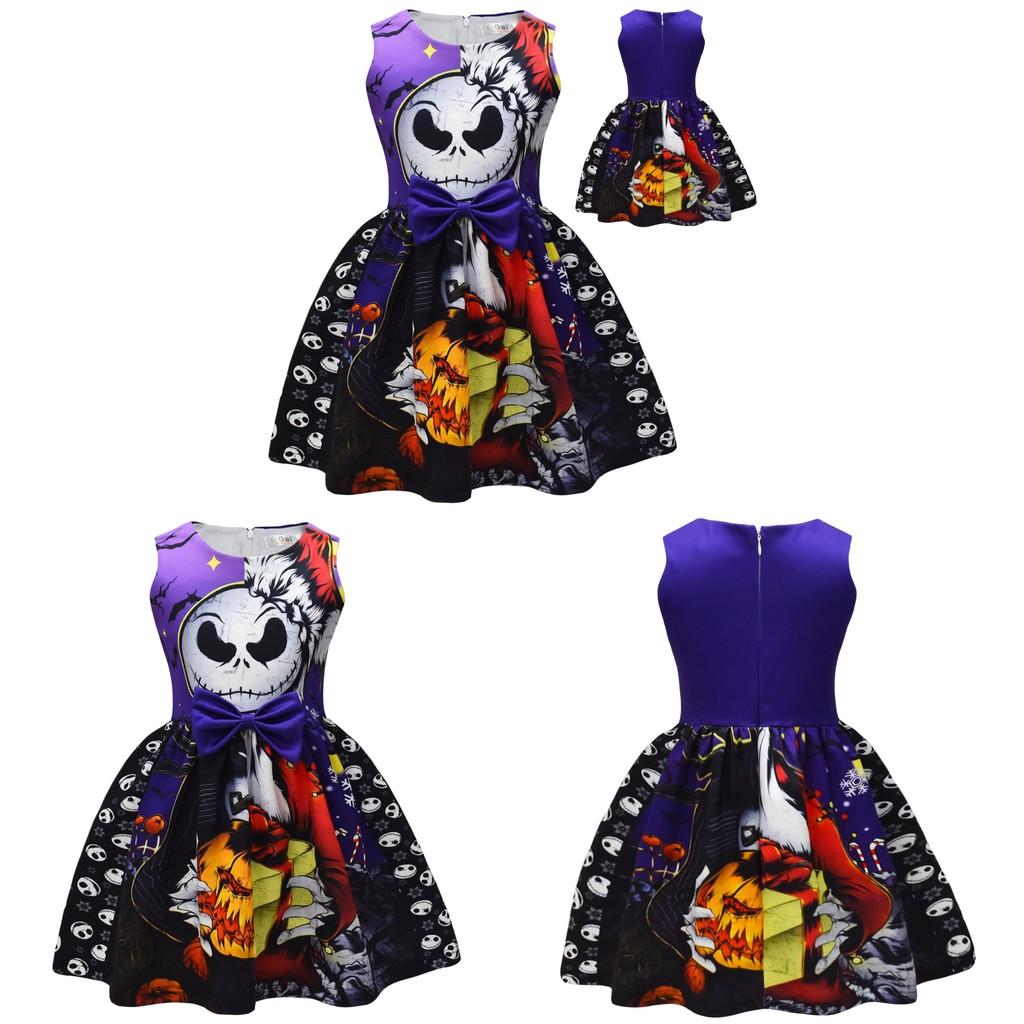 Sally Face Girls Sleeveless Dress With Pleated Design And Cartoon Pattern For Holiday Celebrations
