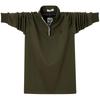 2024 Men's Plus Size Stand Collar Long Sleeve Polo Shirt with Zipper