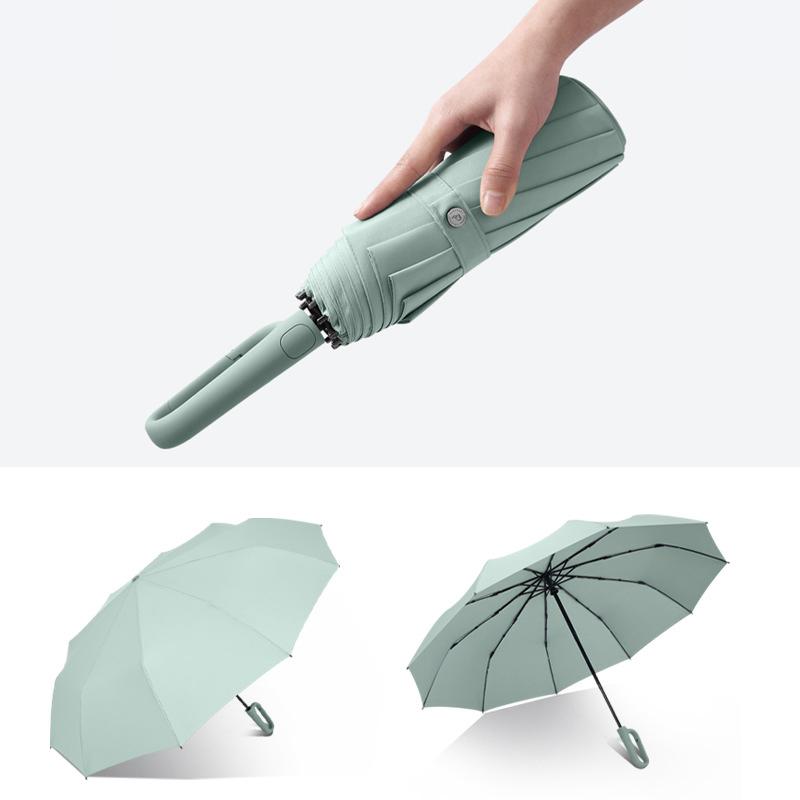 

Ветрозащитный зонт с прочной пряжкой, складной зонт для мужчин и женщин, портативный автоматический зонт для гольфа на открытом воздухе зелёный