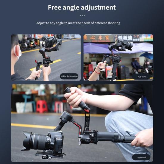 Handheld Stabilizer Arbitrary Angle Adjustment Abundant Hole Position High Hardness Low Angle Shooting Support Action Camera Mount for RS3/3
