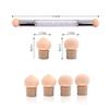 1pcs Glitter Powder Picking Dotting Gradient Pen Brush + 4 Sponge Art Tool