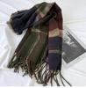 Women's High-End Plaid Tassel Shawl - Imitation Cashmere, Thickened & Warm for Autumn/Winter