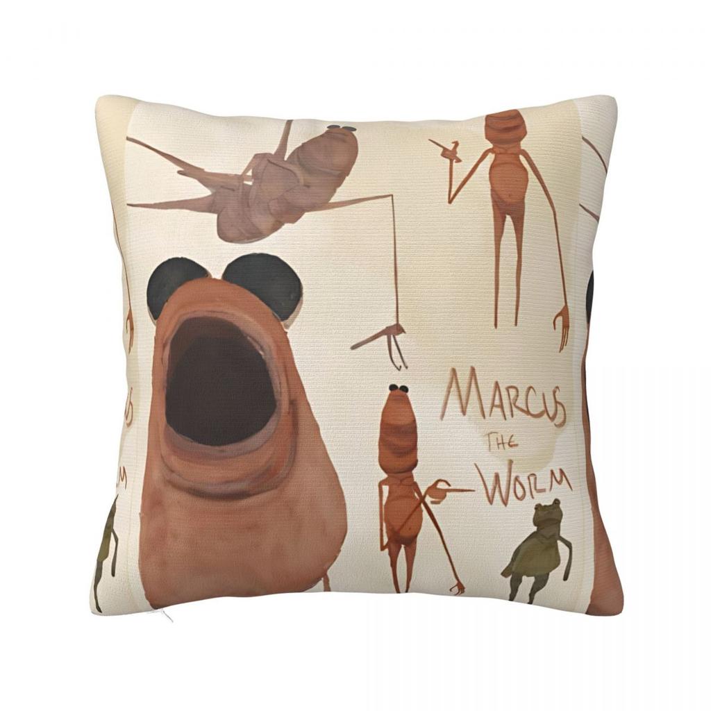 Dangerous Pillowcases Polyester Room Marcus The Worm Meme Cushion Case Creative Decorative Pillow Cover 4545