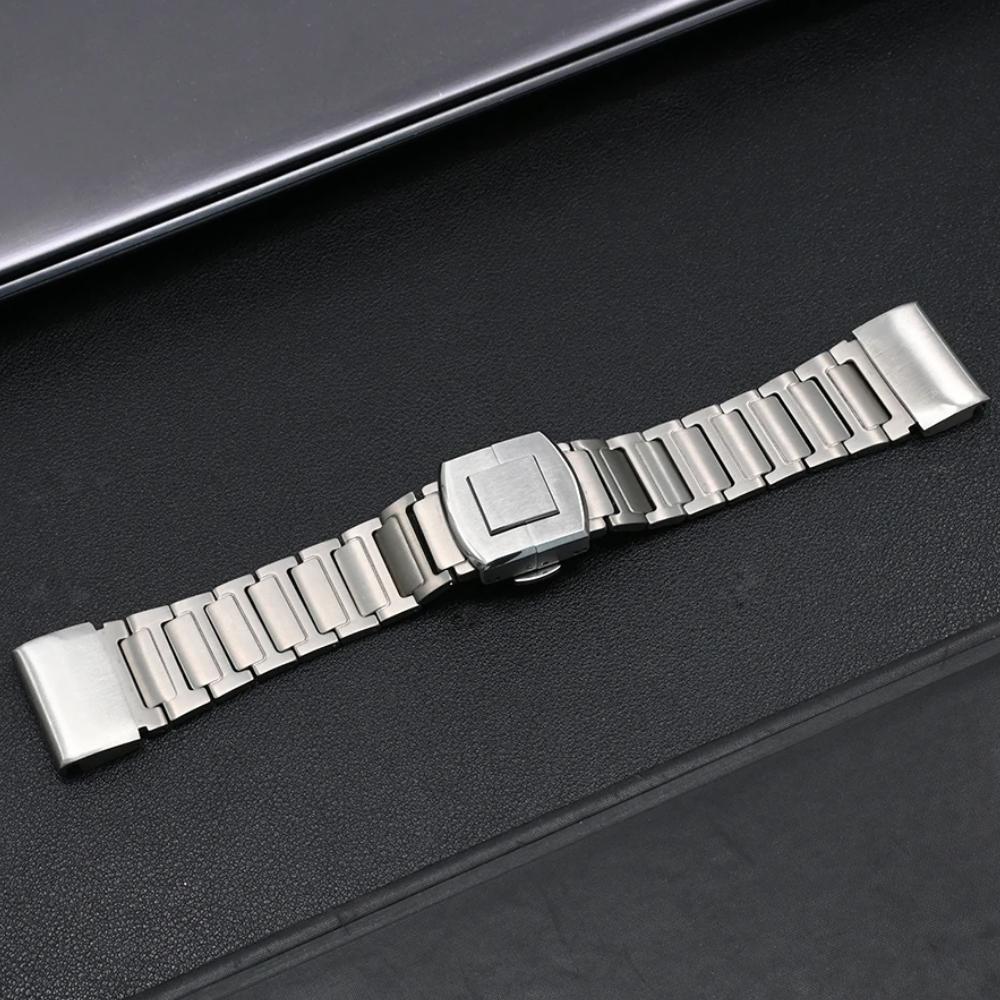 

26mm Titanium Band for Garmin Fenix 8 51mm Enduro 3 Luxury Strap for Garmin Fenix 7/6X Pro epix Pro 51MM Enduro 2 Metal Bracelet 26mm срібний