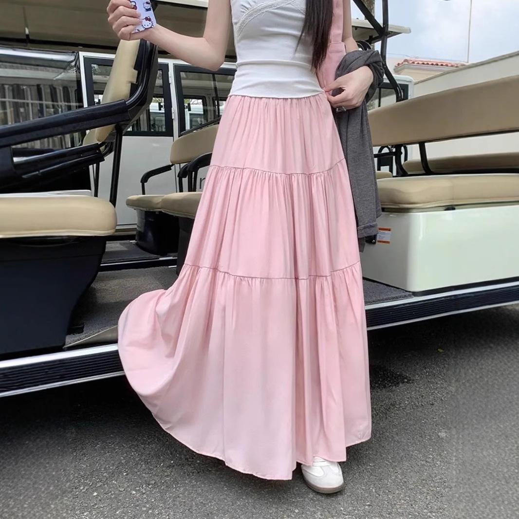 

2025 Chic Pink High Waist A-Line Summer Skirt S