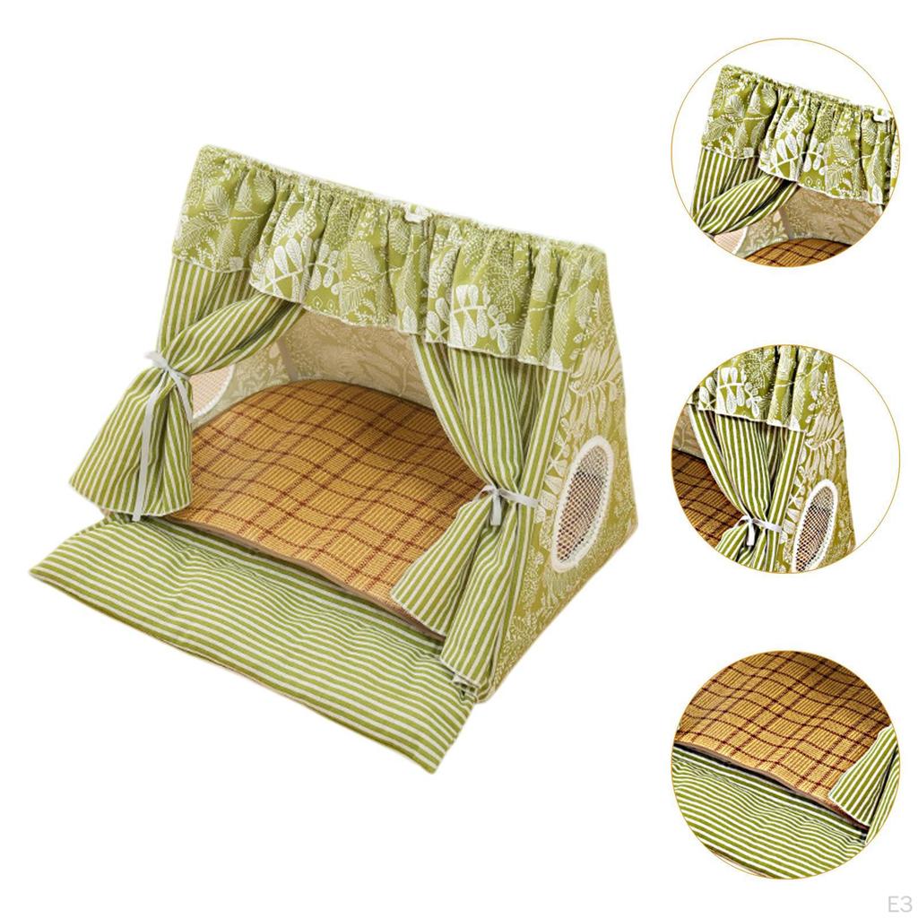 Cat Indoor Tent House Teepee Pet Bed,Creative,Washable,Cave with Door Curtain Portable Bed Dog