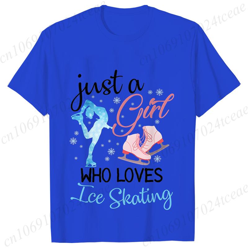 

Смешная Просто Девушка, Которая Любит Кататься на Коньках Женская Одежда Лето Милая Футболка с Коротким Рукавом Графикой Катания Топы Женская Футболка 4XL