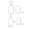 Rectangle Shapes Plastic Keychain Picture Frame Keyring with Split Rings