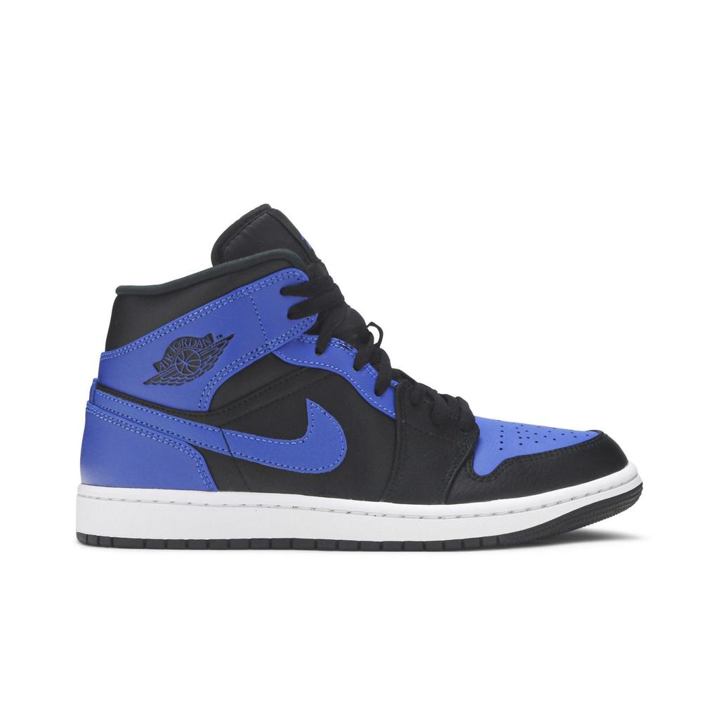 Air Jordan 1 Mid 'Hyper Royal' (Unisex) Black / Hyper Royal / White Vintage Basketball Shoes 554724 077