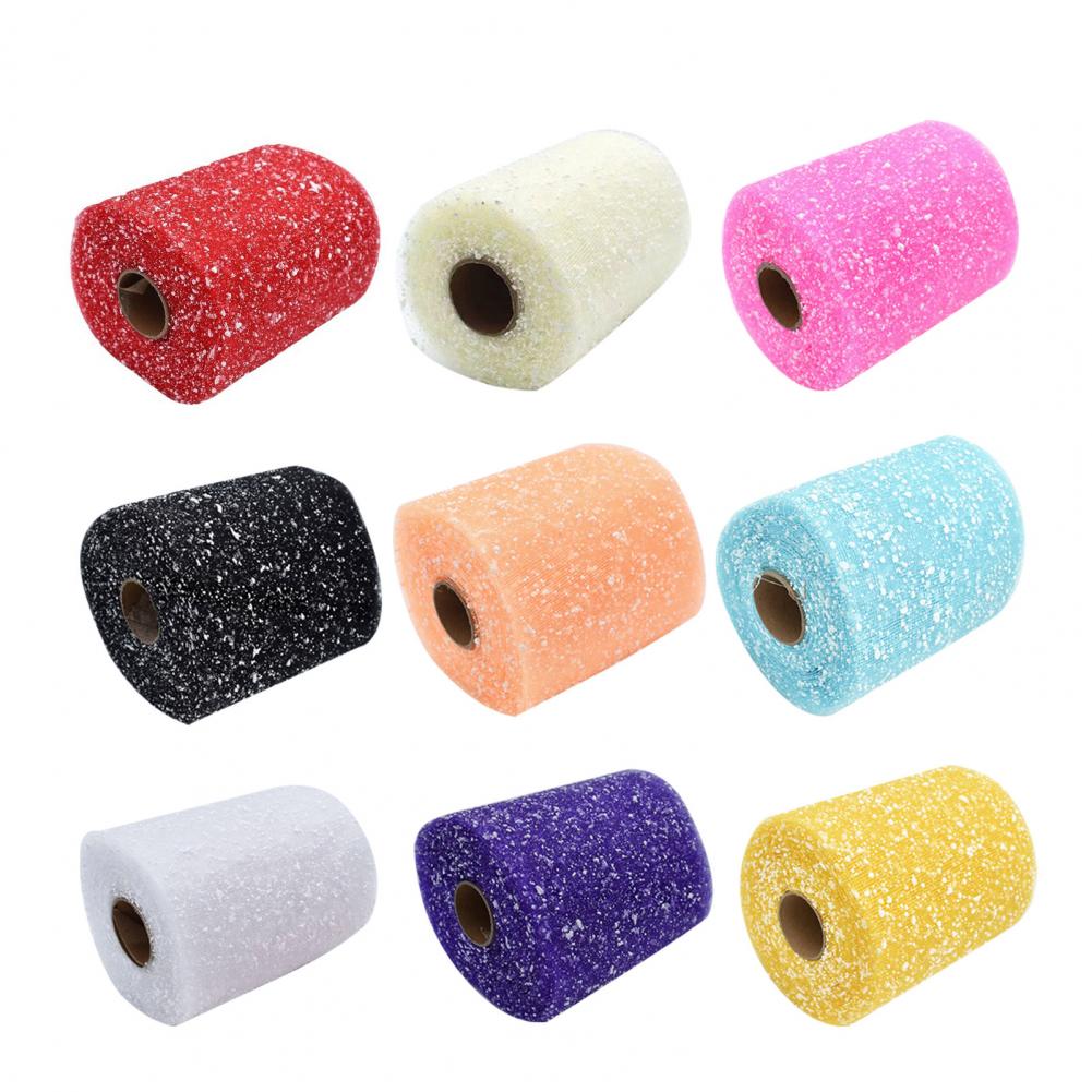 Sparkly Tulle Roll Glitter Tulle Fabric Roll 6 Inch X 15 Yards Sparkling Spool Ribbon Sequin Netting for Diy Skirts Wedding