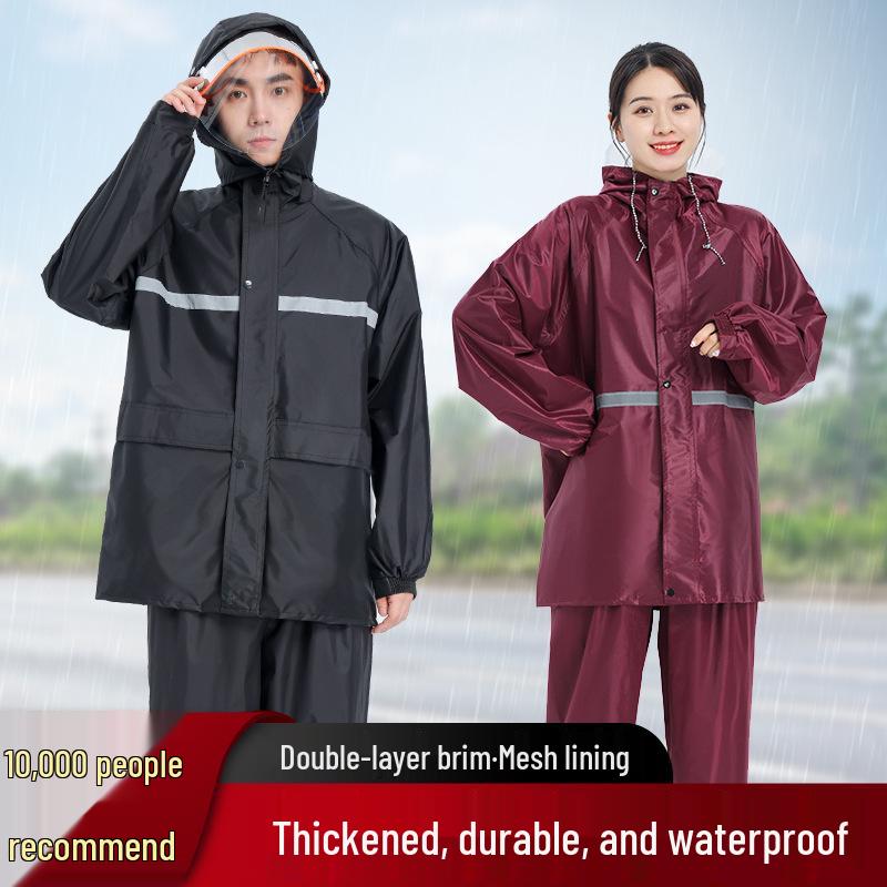 Unisex Waterproof Raincoat & Pants Set for Outdoor Cycling and Motorcycling