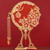 Tassels Phoenix with Pendant Handheld Bridal Group Fan Hand Bouquets Chinese Fan Embroidery Fan