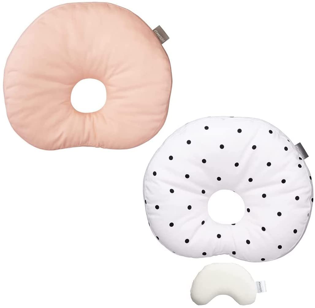 

ESMERALDA Пончик Детский Сделано в Набор из 2 Маленькая Подушка вкладышного типа, Подушка, Хлопок, Япония, Можно стирать, (Раковина Розовый, Точка) розовый