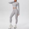 High-Waist Thumb-Hole Zipper Yoga Jacket and Butt-Lifting Leggings Set