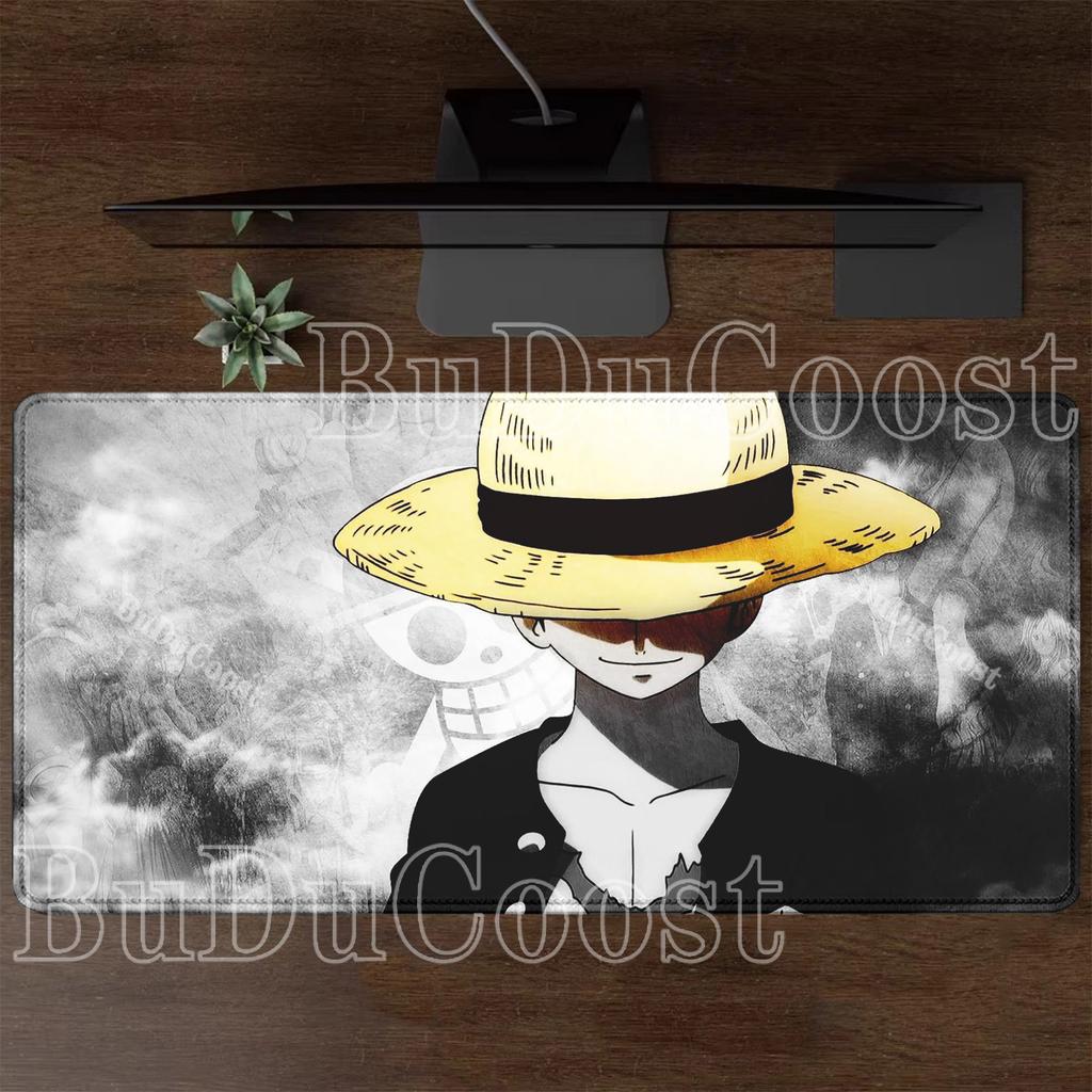 Luffy One Piece XXL Anime High-Definition Printed Computer Mouse Pad, Gaming Office Accessories, Non-Slip Desk Mat, Fast-Acting Keyboard Mouse Pad