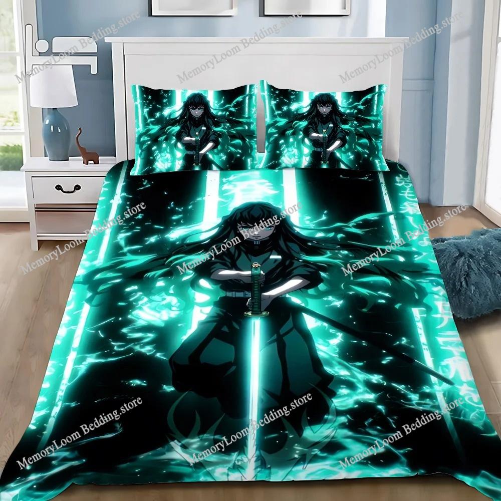 Muichiro tokito Duvet Cover Pillowcase Bedding Set Adult Boy Girl Bedroom Decoration Children Gift Single Double Large Size