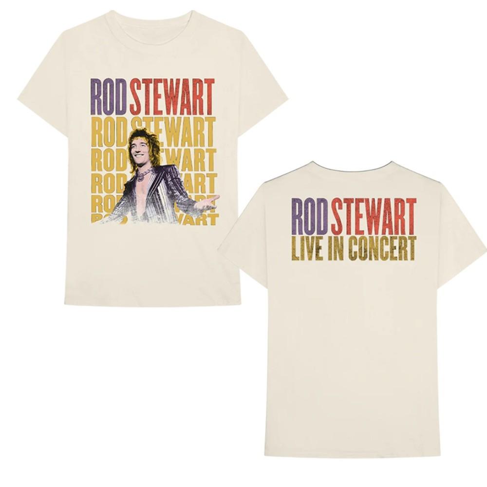 

Rod Stewart Repeat Logo Live In Concert 2025 Merch Unisex T-shirt Glastonbury Unisex T-Shirt S
