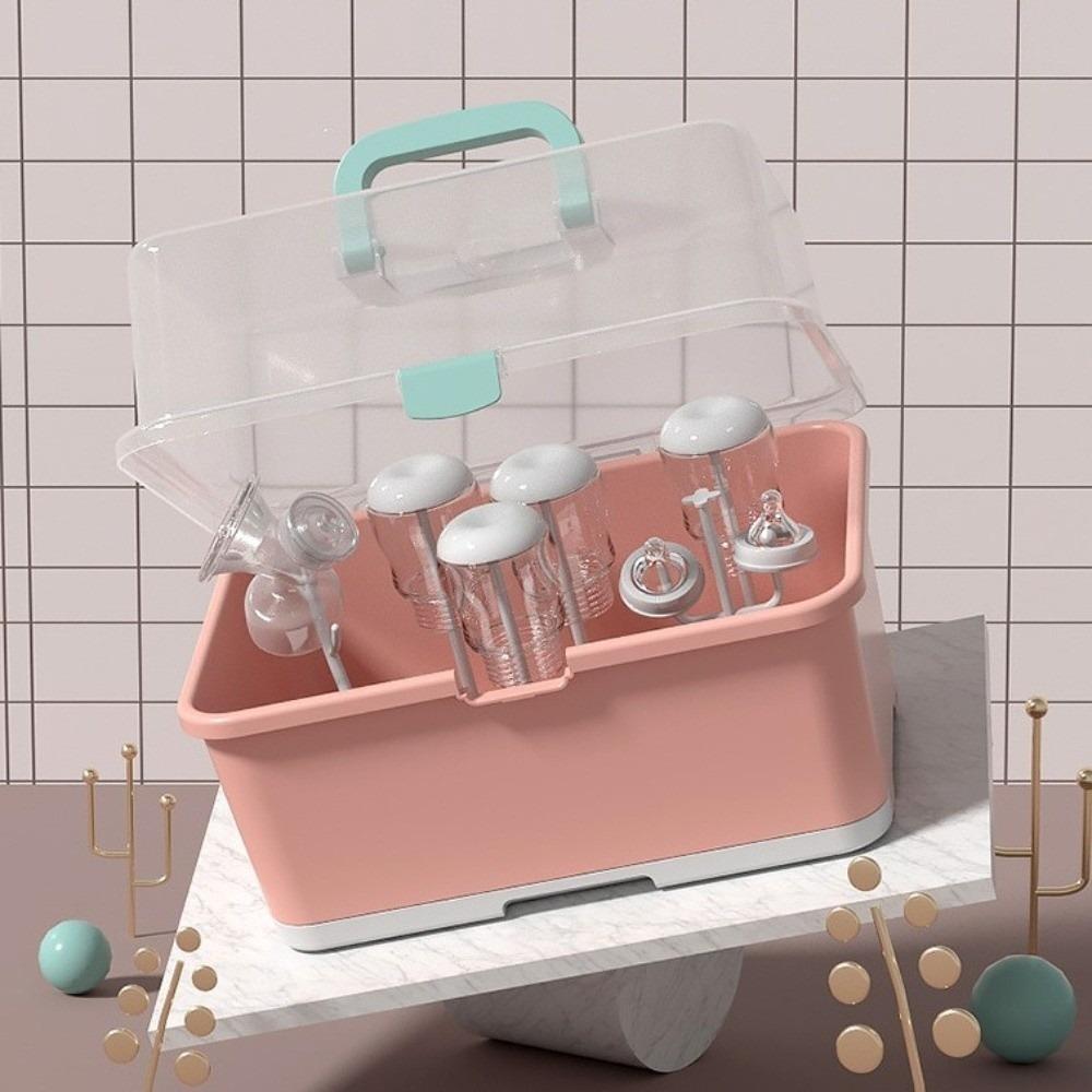 Portable Baby Bottle Holder Anti-Dust Milk Bottle Storage Box Nursing Bottle Drying Rack Travel