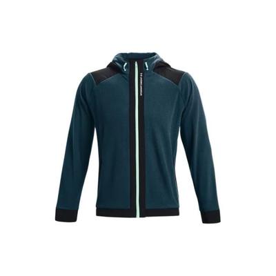 Rush Series Fleece hettegenser med hel glidelås for menn Yttertøy Lys grå Blå 1366178-413