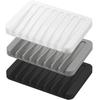 Self Draining Soap Dishes, 3 Pcs Silicone Soap Saver, Waterfall Drainer Soap Holder for Bathroom, Extend Soap Life, Keep Soap Bars Dry Clean & Easy