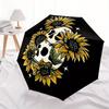 1pc Skull Sunflowers Auto Open/close, All-Season Portable Folding Umbrella for Women & Men, Travel, Everyday, Formal Events - Compact Luxury Parasol,