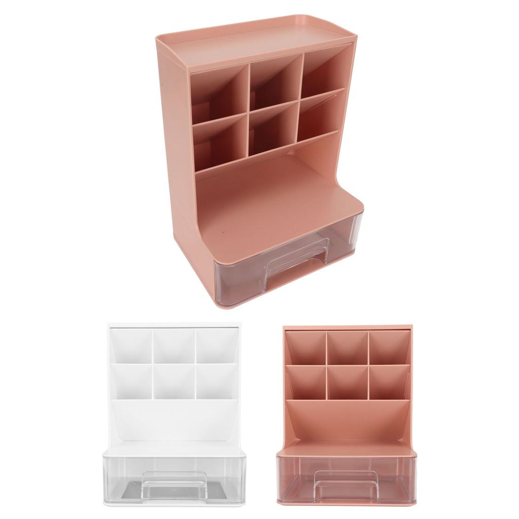 Schräger Stifteorganizer für Studenten mit Schublade, große Kapazität, abgerundete Ecken, Schreibtisch-Schreibwaren-Organi