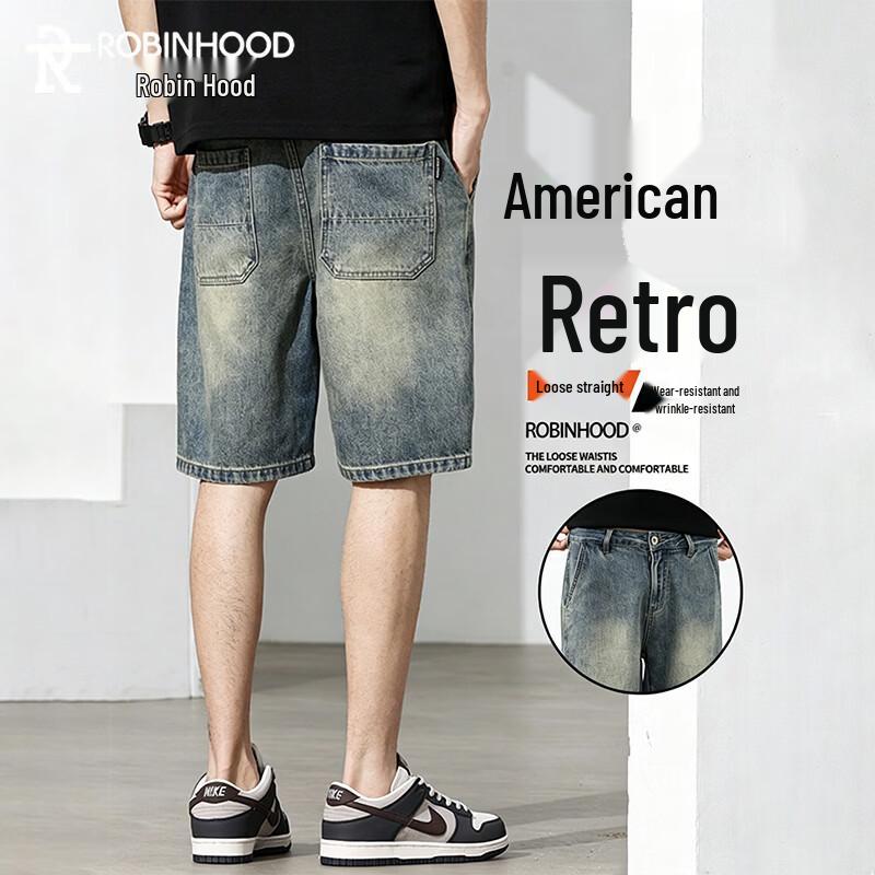 ROBINHOOD Men s Casual Denim Shorts 28