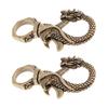 2 Pcs Brass Keychain Bottle Opener Beverage Can Car Key Hook Keyring Tool Retro Dragon Design