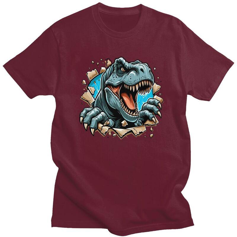 Custom Fashion Wild Trex Dinosaur Roars T Shirt Men ShortSleeve Tshirt Streetwear Tee Slim Fit Tshirt Merch