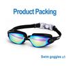 New Silicone Swimming Goggles Men Women Electroplating Colorful Adjustable Professional Swimming Glasses Waterproof Anti-UV