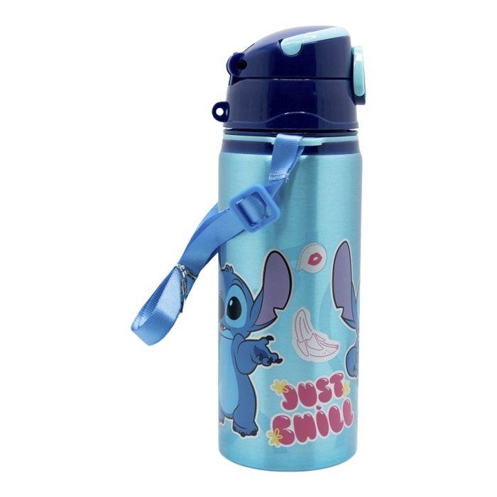 Bouteille d'eau - Disney - Stitch - Aluminium 730 ml - Paille intégrée - Sangle de transport
