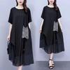 Plus Size Women's Summer Slimming Mid-Length Dress - Belly & Flesh Concealing