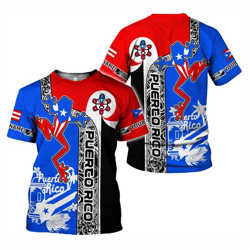 

Puerto Rico Flag Graphic T-shirt Men 3d Printed T Shirt Children Short Sleeves 5XL