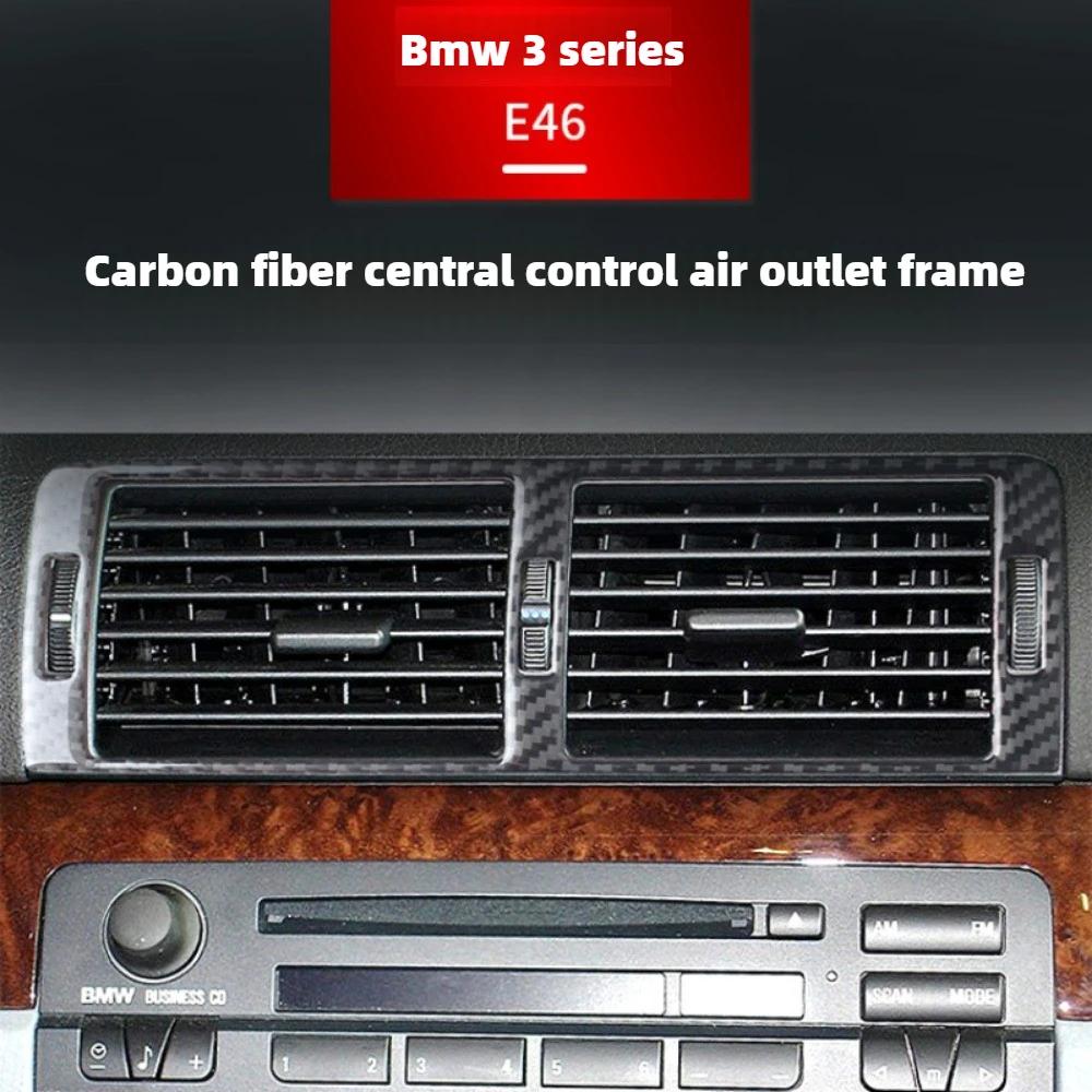 1Pc Air Vent Trim Auto Carbon Fiber Console Air Vent Sticker Trim for -BMW 3 Series E46 98-04 Car Interior Accessories