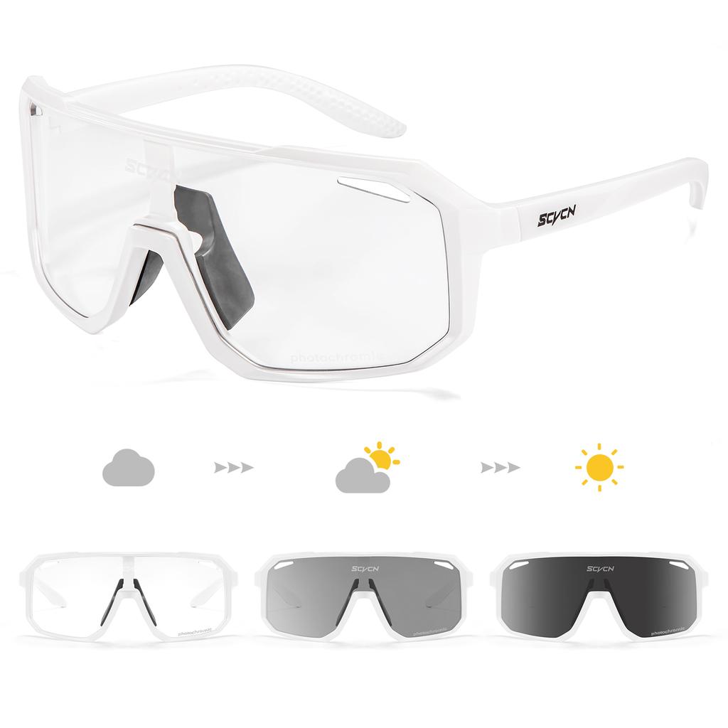 SCVCN Mountaineering Glasses Cycling Glasses Fashion Sunglasses for Men MTB Bike Bicycle Eyewear Sports UV400 Hunting Driving